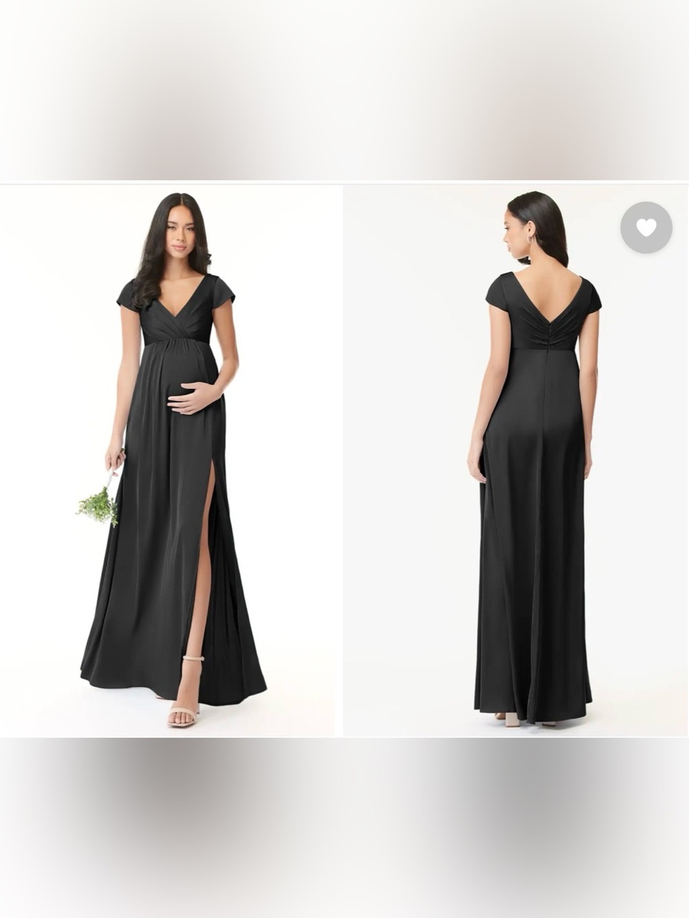 NWT Azazie Allessia A-Line Satin Maternity Maxi Dress
